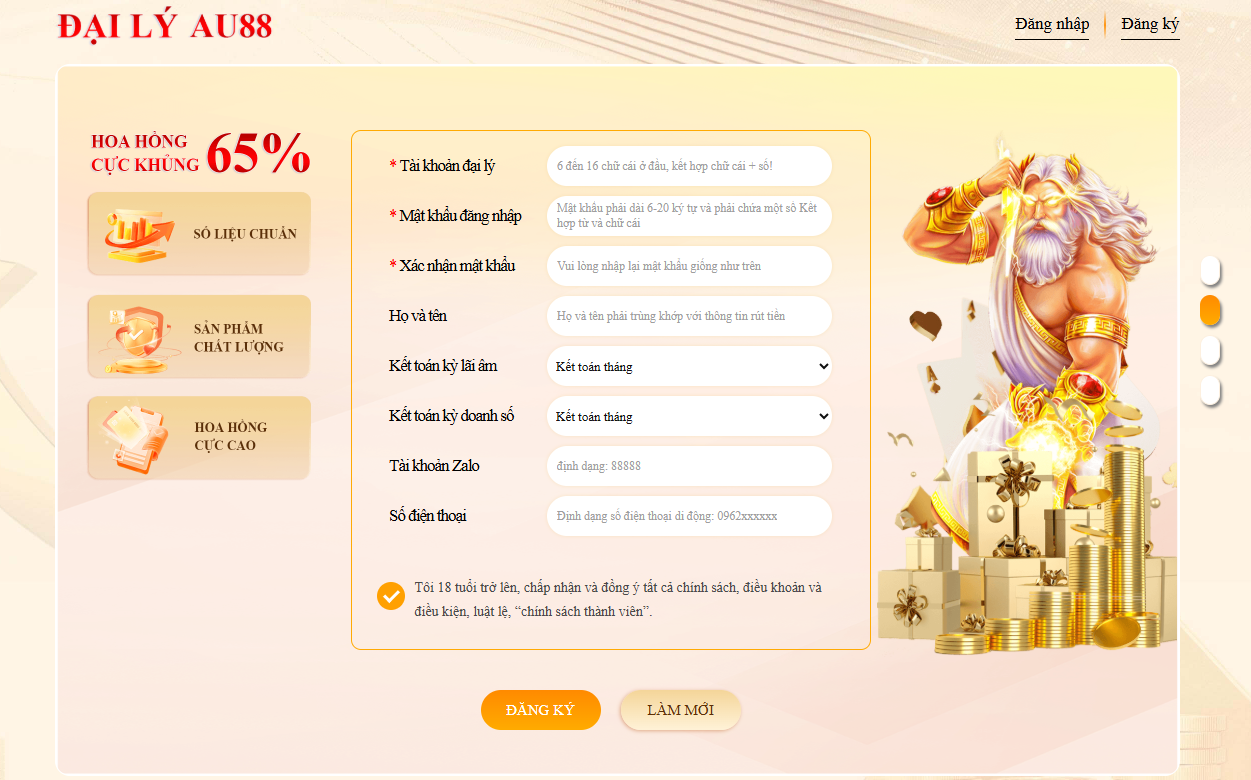 AU88 – LINK TRANG CHỦ AU.COM UY TÍN XANH CHÍN NHẤT 2026 31 Quy trình trở thành đại lý Au88 diễn ra vô cùng đơn giản.